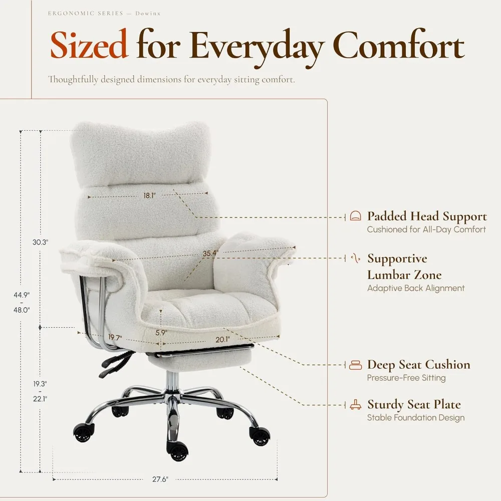두툼한 쿠션, 넓은 좌석, 팔걸이, 발 받침대가 있는  - Ergonomic Office Chair 리뷰 및 가격