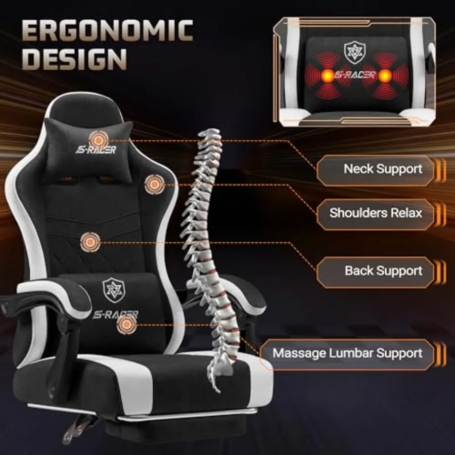 성인용 게이밍 의자로, 마사지 기능과 발 받침대가 있으 - Ergonomic Office Chair 리뷰 및 가격