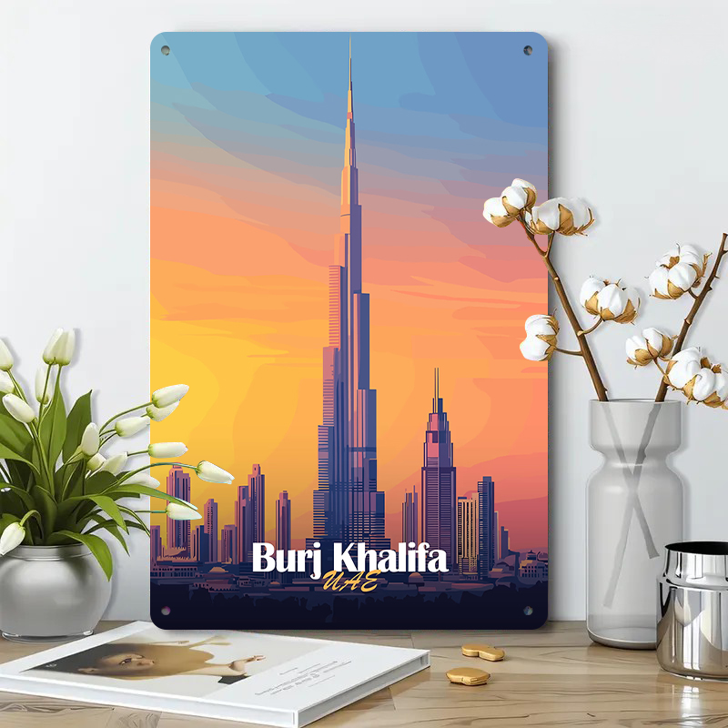 부르즈 칼리파 두바이 UAE 스카이라인 금속 벽 예술  - Home Office Dubai 리뷰 및 가격