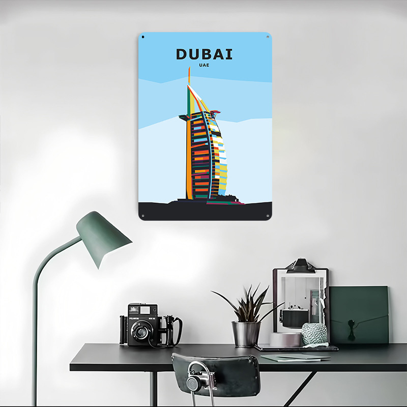 두바이 여행 틴플레이트 포스터 맞춤형 벽 장식 빈티지  - Home Office Dubai 리뷰 및 가격