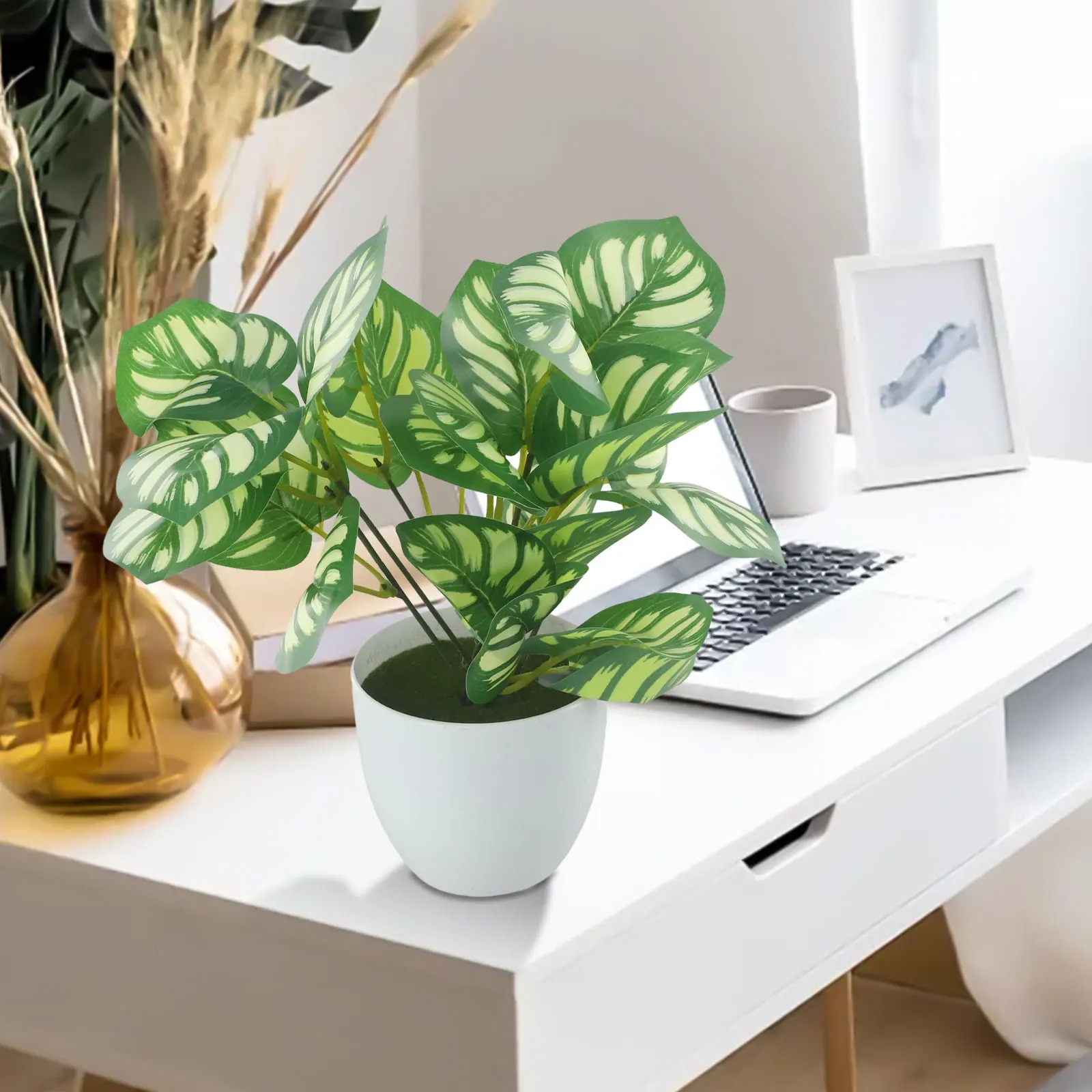 1PC 인공 단풍 식물 냄비 분재 파티 몰 홈 데스크탑 - Home Office Layout 리뷰 및 가격